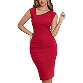 MUXXN Women's Retro 1950s Style Sleeveless Slim Business Pencil Dress