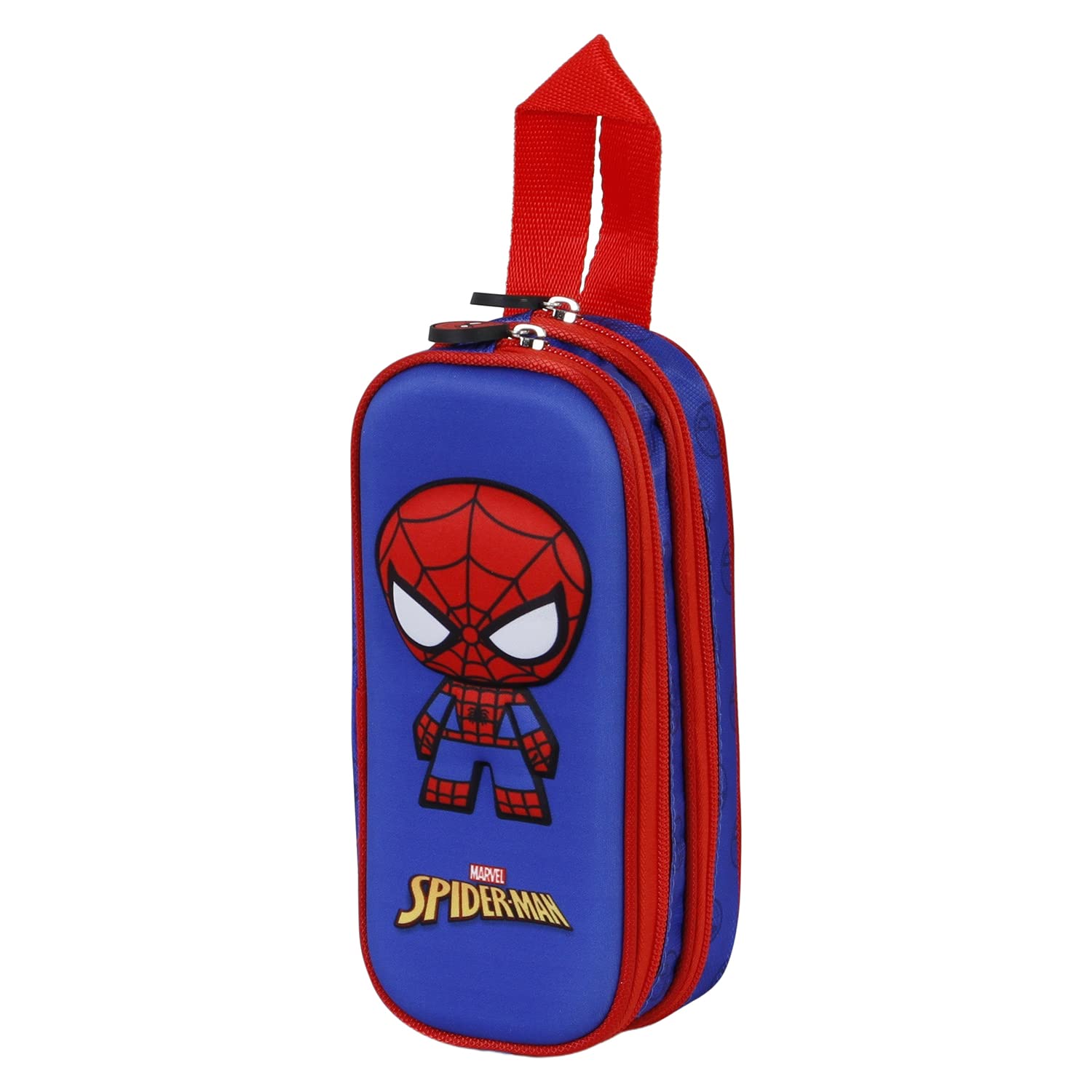 Marvel Spiderman Bobblehead-3D Double Pencil Case, Blue, 22 x 9.5 cm