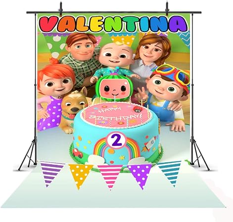 Banniere Youtube Studio Cocomelon Backdrop 2e Fete A Theme Joyeux Anniversaire Accessoires Photocall Sans Soudure Banniere De Triangle De Couleur Gateau Arc En Ciel Video Pliable En Vinyle Les Dessins Amazon Fr Photo Camescopes