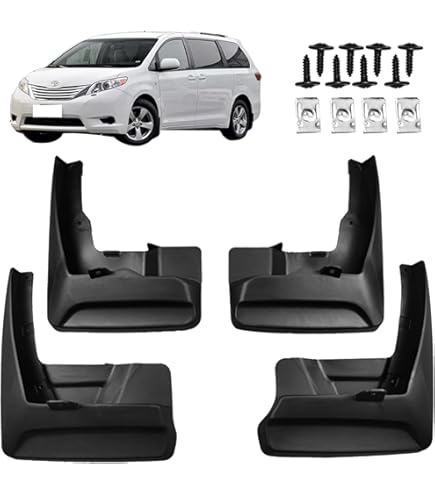 2011-2017 Toyota Sienna Mud Flaps - No Drill Required Splash Guards Set Of 4