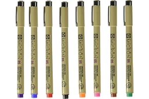Sakura Pigma Micron pens 05 line Drawing 8 Color Set, Archival ink fineliner manga pen, Bible journaling Study kit
