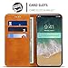 Iphone 8, 5.8 inches, PU Leather Wallet Phone Case Iphone Case with Card Holder Kickstand Protective Flip Cover Khaki Cover