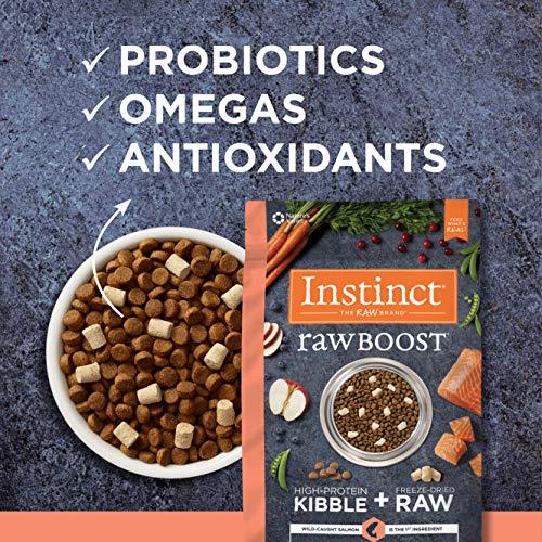 INSTINCT RAW BOOST, NATURAL DRY CAT FOOD WITH FREEZE DRIED PIECES, HIGH PROTEIN, GRAIN FREE RECIPE – REAL SALMON, 4.5 LB. BAG