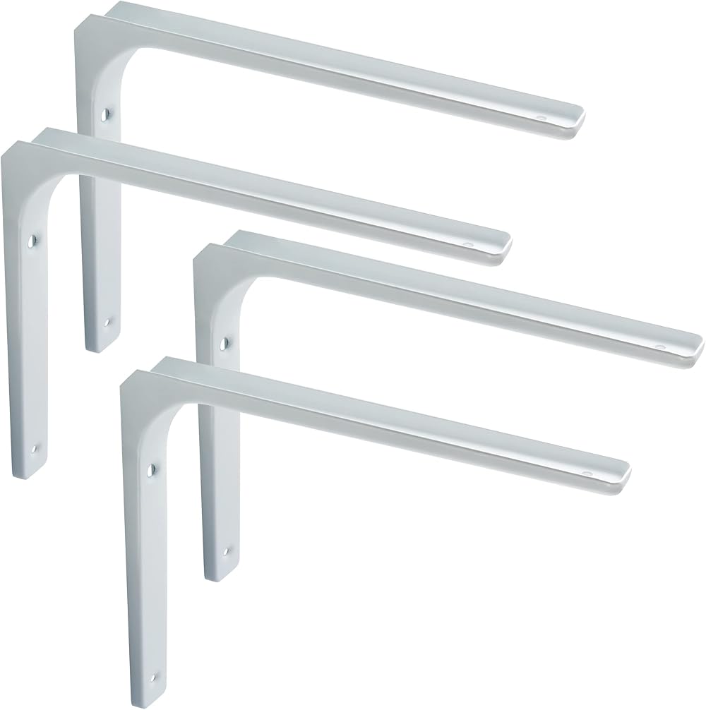 SAYAYO EJR300W-4P Shelf Bracket Corner 300x250mm White Metal 4 Pack