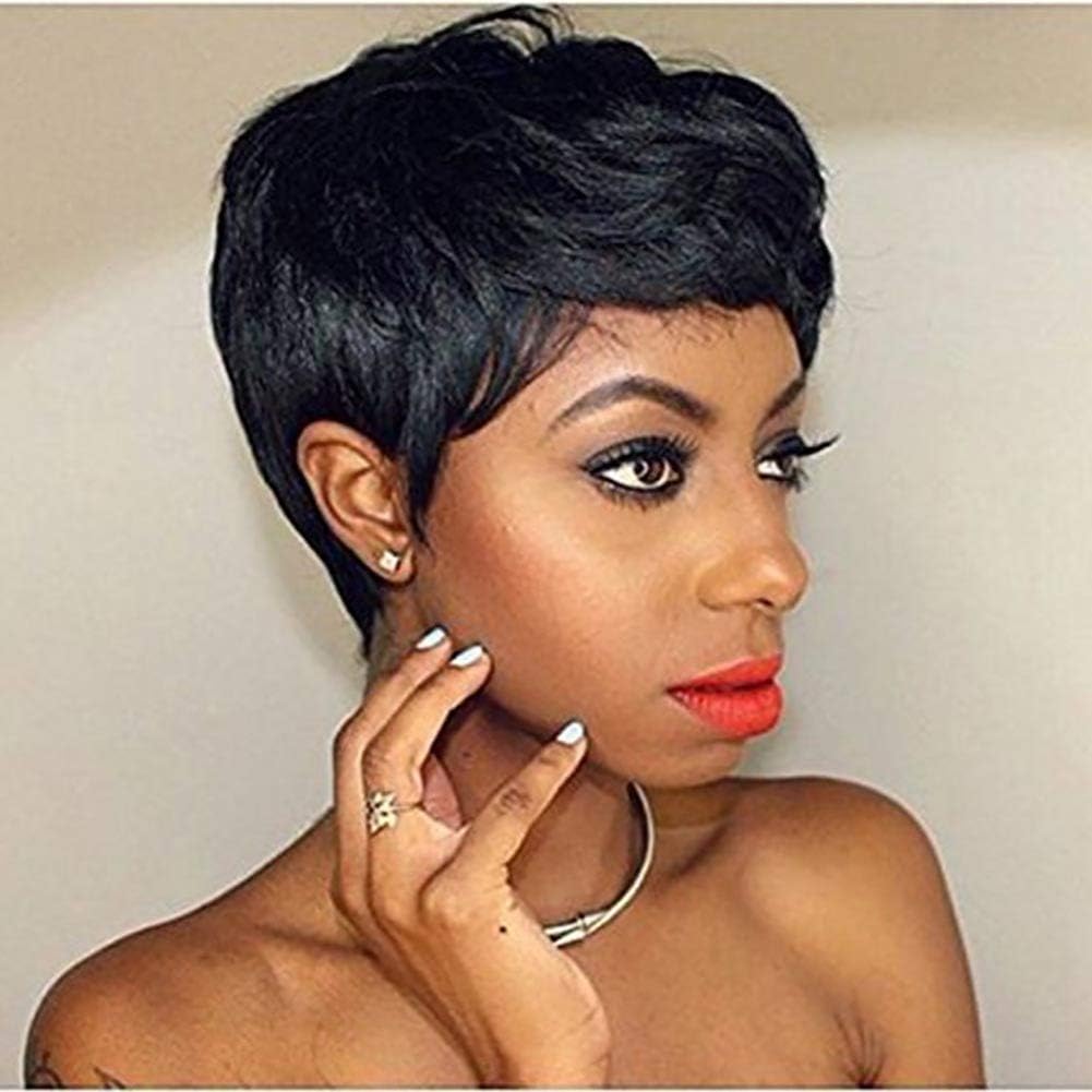Afro Wigs Short Curly Pixie Cut Wigs For Black Women African American 