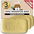Deshedding Dog Shampoo Bar for Shedding Control, Natural Ingredients with Coconut Oil & Shea Butter | No Plastic Waste, Vegan, 3 Bars
