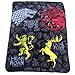 Rabbit Tanaka House of Sigil Soft Fleece Throw Blanket | Game of Thrones Featuring Stark, Targaryen, Baratheon, and Lannister | 46