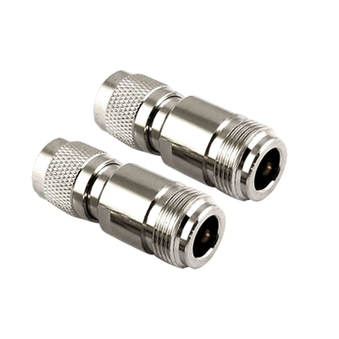 sourcing map 2x Galvanized Plated TNC Male To N Type Female RF Coaxial Adapter Connector