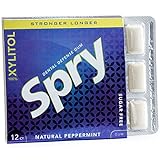 XLEAR Spry Stronger Longer Gum, Peppermint, 12 Count â€¦