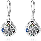 HolaJune Sterling Silver Abalone Shell Filigree Dangle Drop Earrings Bohemia Jewelry Gift for Women Mother Mom