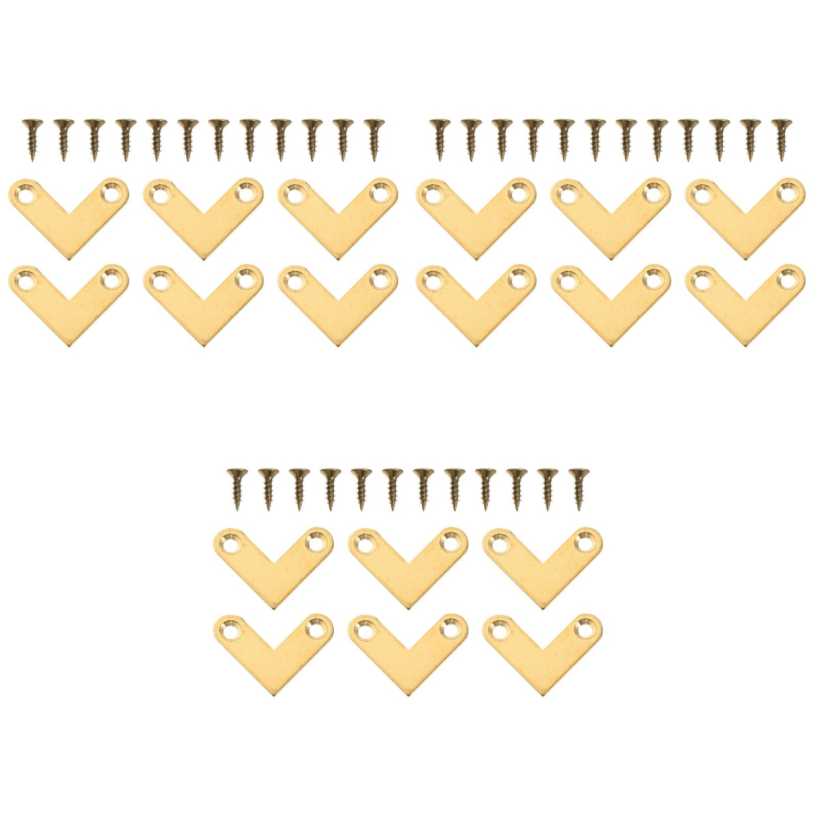 Abaodam 18pcs Brass Flat Corner Right Angle Corner Brackets for Heavy Duty Angle Brackets Brass Flat Right