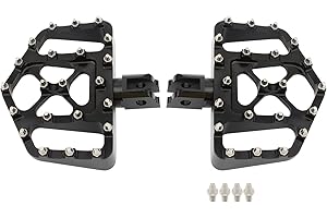 DAKLVNG Wide Foot Pegs MX Mini Floorboards Footrest for Harley Softail 2018-2024 Street Bob Deluxe Low Rider Fat Bob Sport Glide Fatboy Breakout Slim (Front Peg, Silver Black)