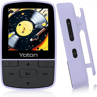 Yoton MP3 Player Bluetooth 5.2 Mini Clip HiFi Radio Purple