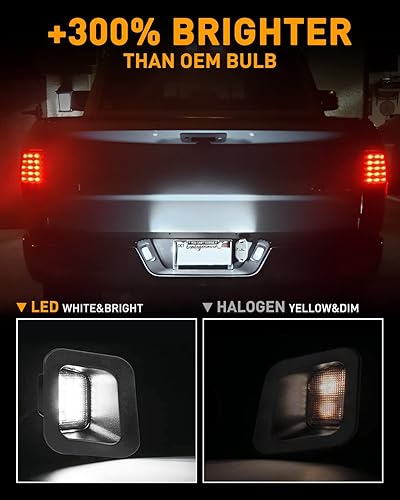 LESAUCE Full LED License Plate Light Tag Light For 2003-2018 Dodge