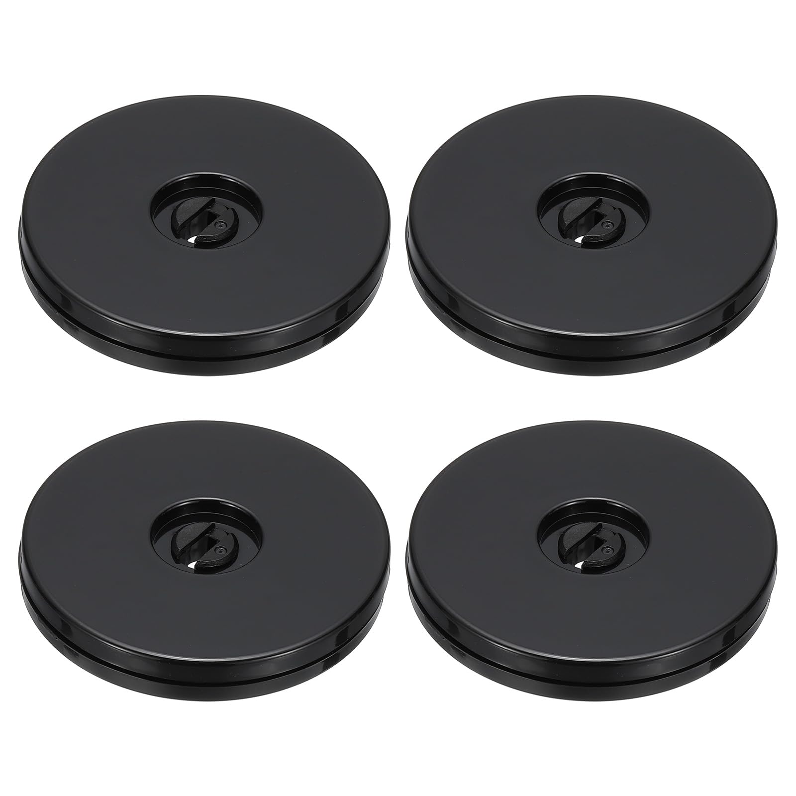 PATIKIL 3 Inch Heavy Rotating Swivel Stand, 4Pcs 360˚ Rotation Lazy Susan Turntable with Steel Ball Bearings for Model Base Rotating Plants TV Computers Monitors, Black