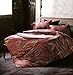 Eikei Boho Paisley Print Luxury Duvet Quilt Cover and Shams 3pc Bedding Set Bohemian Damask Medallion 350TC Egyptian Cotton Sateen (King, Red)
