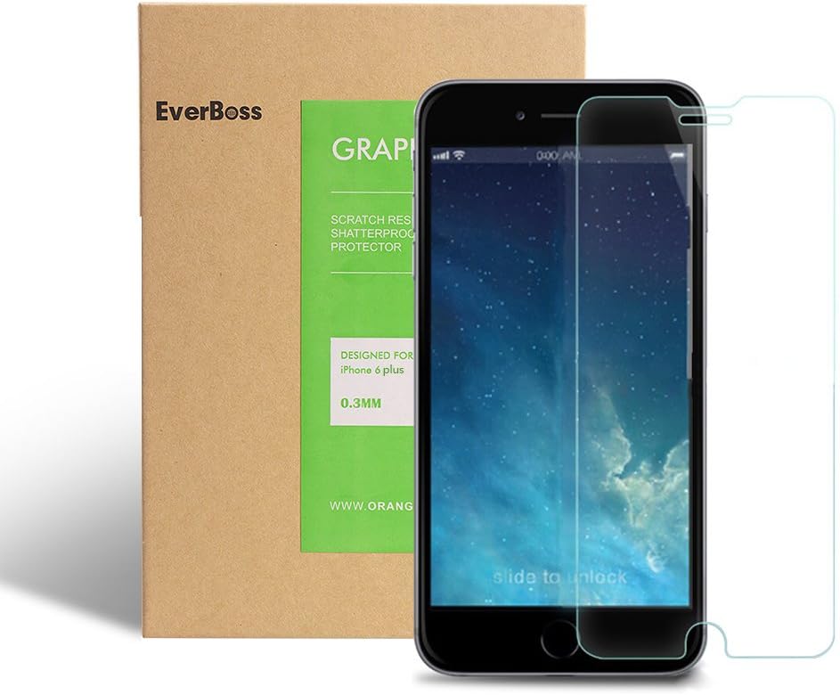 EverBoss Tempered Glass Crystal Clear Industry High 9H Hardness Screen Protector for iPhone 6 Plus (5.5" iPhone 6 Plus)