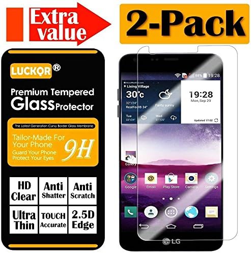 LG G6 Screen Protector, [2-Pack] [LuckQR] Premium HD Clear Tempered Glass Screen Protector Film, Anti-Scratch, Case Friendly, Only Fit For LG G6 US997 VS988 AS993 H871 H872 LS993