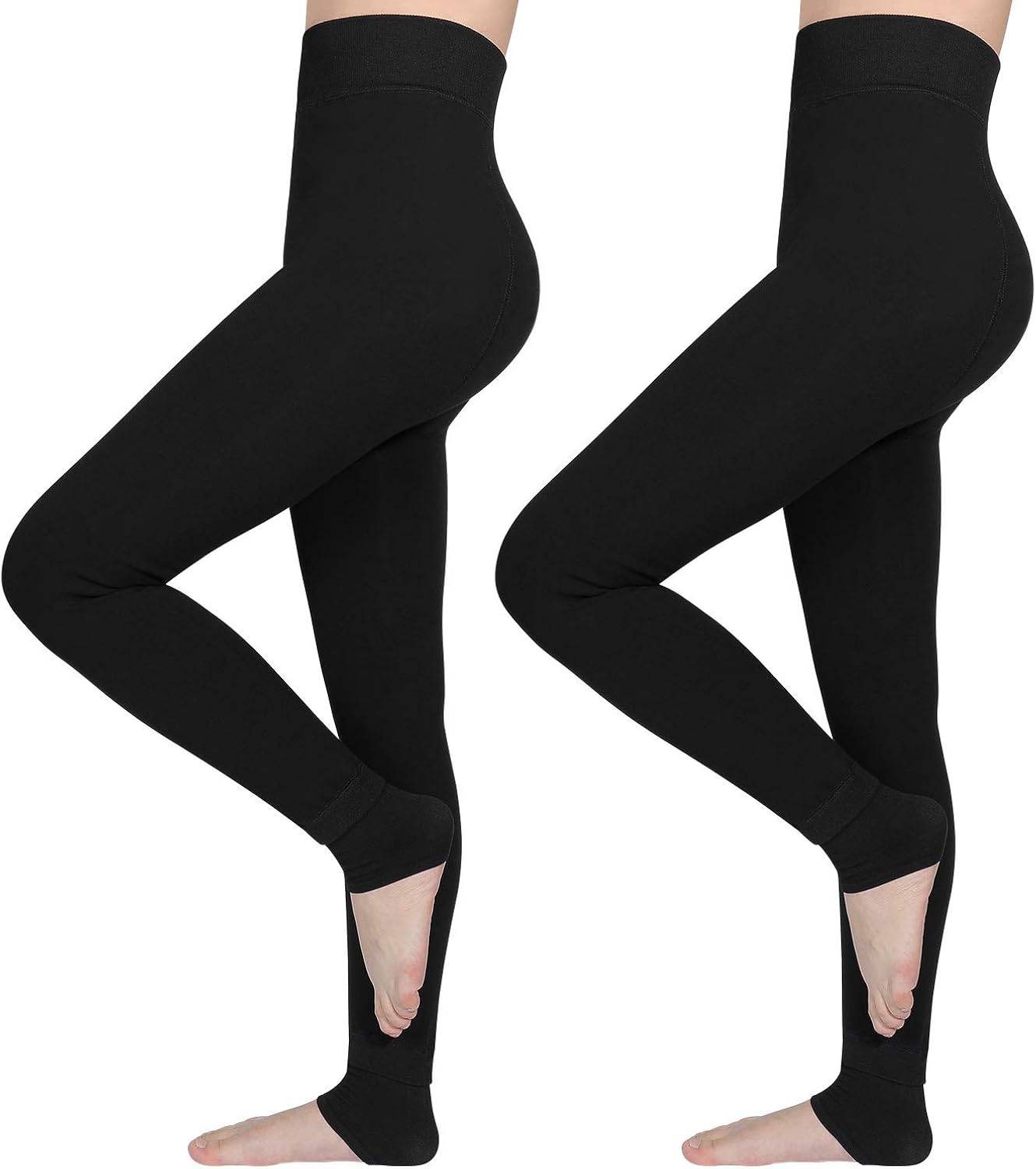 Riou Leggings Termici Invernali Donna Con Stampa Libellula – Vita Alta, Foderati In Peluche, Morbidi, Nero/Grigio