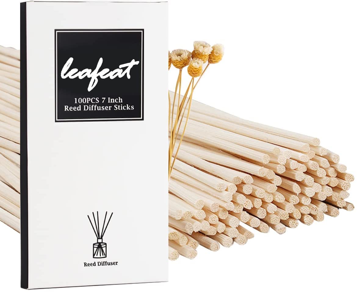 Photo 1 of 100 Pack Reed Diffuser,7 Inch Aromatherapy Diffuser Sticks-Natural Rattan Wood Reed Diffuser Sticks for Home Office Spa and Bed Room