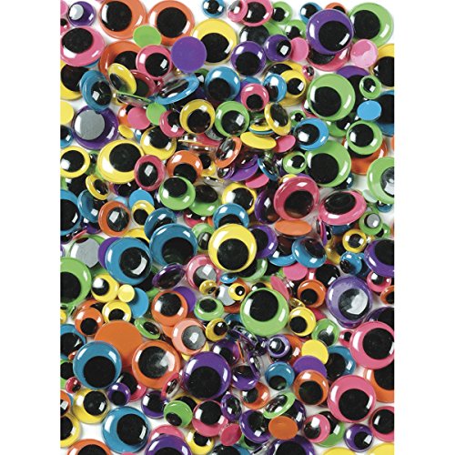 Creativity Street Peel and Stick Wiggle Eyes, 7mm to 15mm, Bright s, 100-Pack
