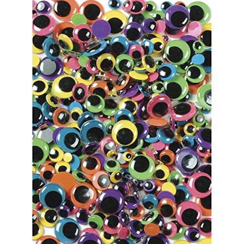 Creativity Street Peel and Stick Wiggle Eyes, 7mm to 15mm, Bright's, 100-Pack