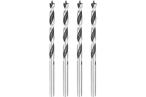 HARFINGTON 4pcs Brad Point Drill Bits 4mm(5/32") Dia Straight Round Shank Metric Brad Point Spiral Twist Drill Bits for Softw