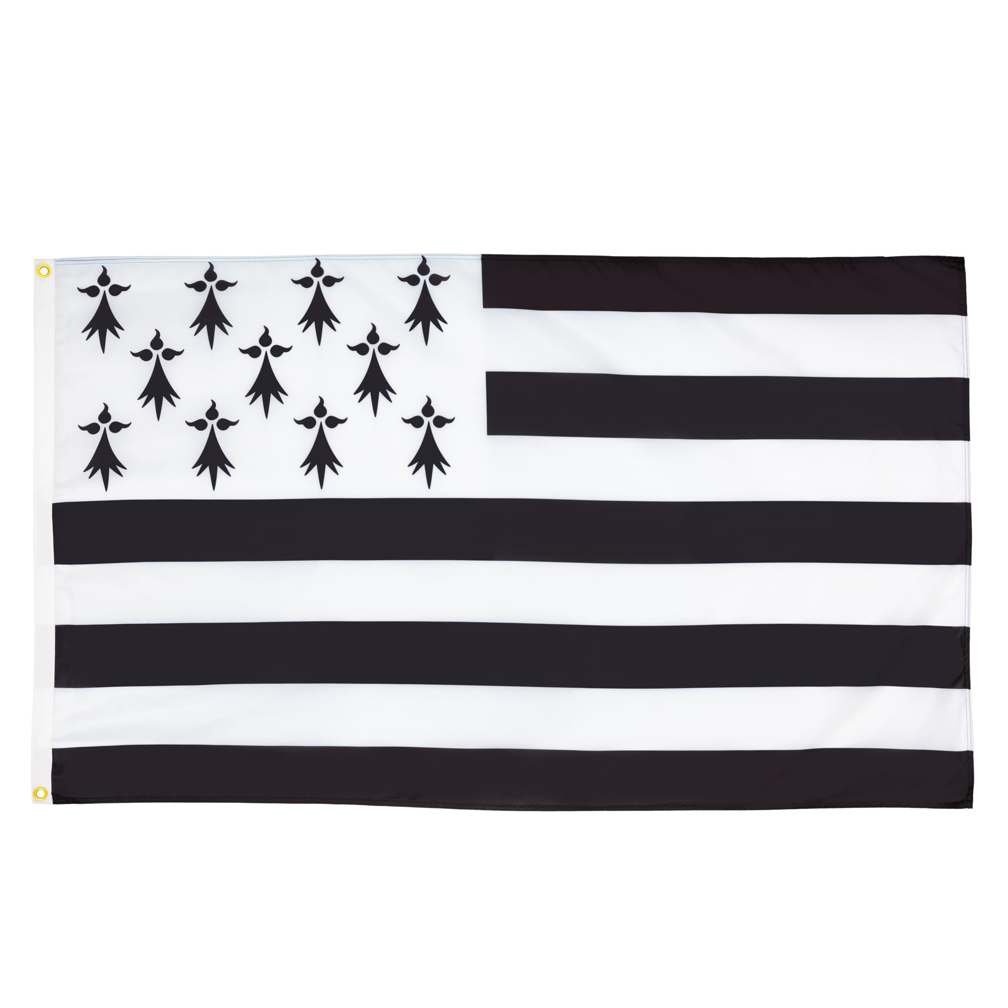 AZ FLAG - Brittany Flag - 2x3 Ft - 100D Polyester French Region Of Bretagne Banner with Two Metal Grommets - Fade Resistant - Vivid Colors - 2' x 3' Feet - 90x60 Cm — image 1