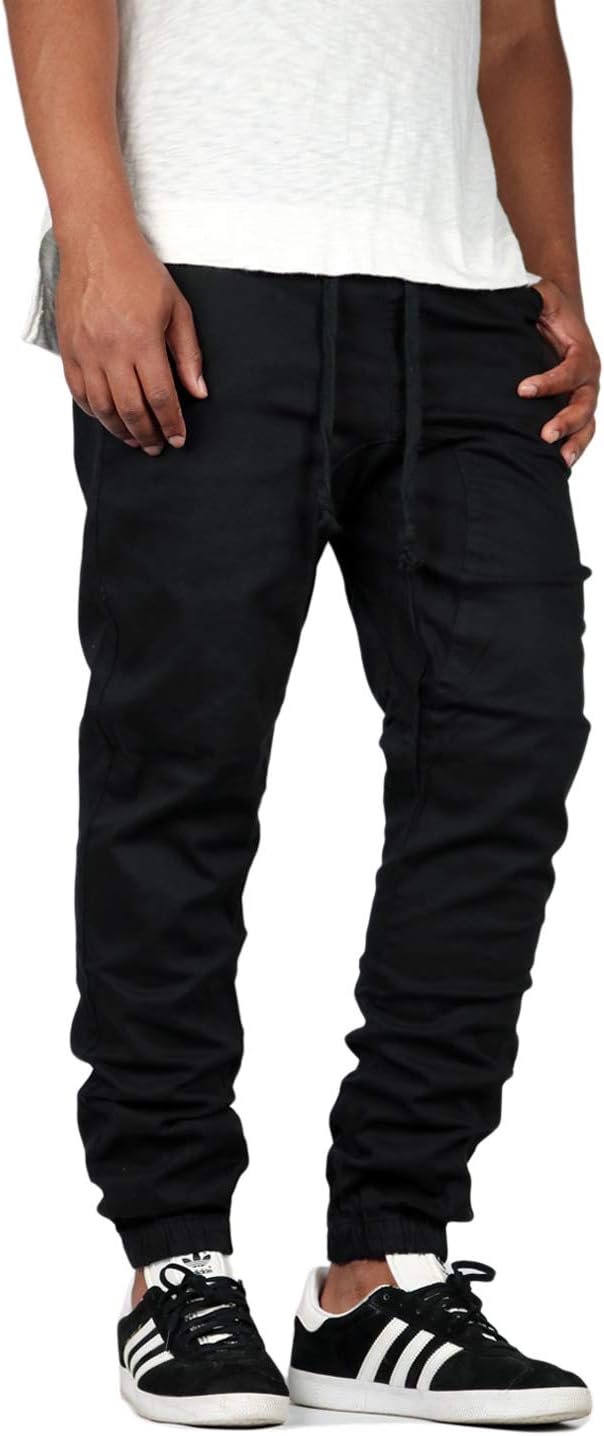Mersenne Men's Twill Drop Crotch Jogger Pants