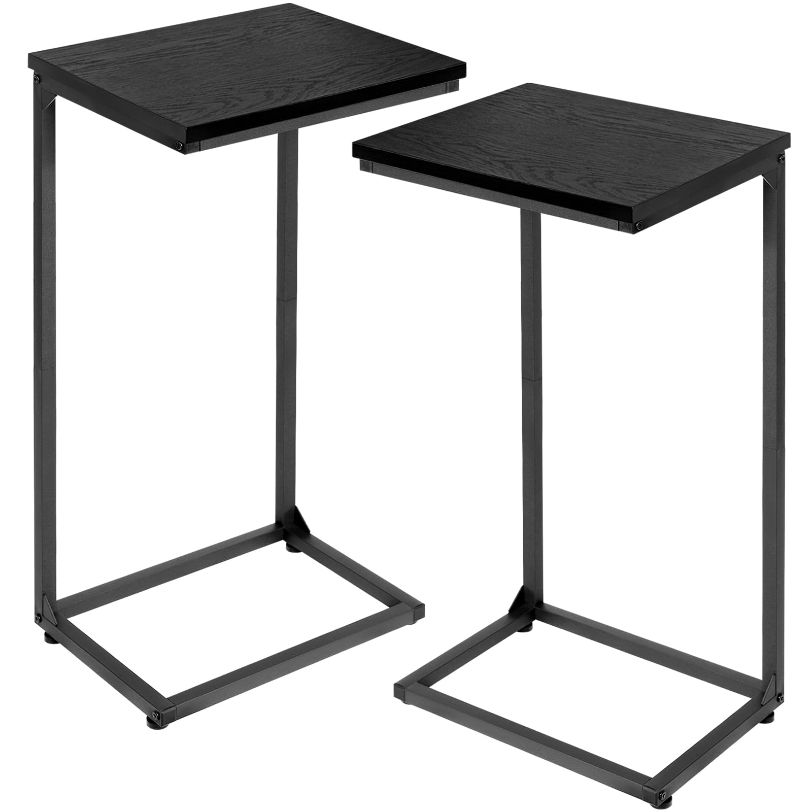 AMHANCIBLE CShaped End Table Set of 2, Couch Tables That Slide Under
