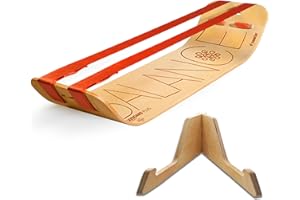 GIBBON SlackBoard Plus & Stand - 2-in-1 Slackline Balance Board for Adults - Workout Equipment Home Gym Training - Wooden Balance Trainer, Standing Desk Exercise, Yoga, Agility, Pilates, Core, Fitness