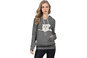 XUDREZ Unisex Big Pouch Hoodie Long Sleeve Pet Dog Holder Carrier Sweatshirt Hooded Pocket Kangaroo Hoodie