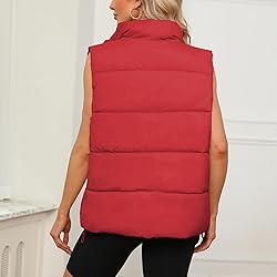 Century Star Red Puffer Vest for Women's Outerwear