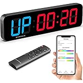 15.2" Gym Timer, App &amp; Remote Control, Gym Clock for Home Garage Outdoor | Customizable LED Colors, Large Digital Wall Clock,Countdown, Count-up, Stopwatch, TABATA, EMOM, AMRAP