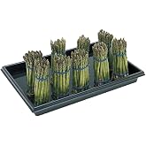 Expressly Hubert Rectangular Black Polyethylene Asparagus Container | 23 1/2 L x 15 1/2 W x 2 1/2 H