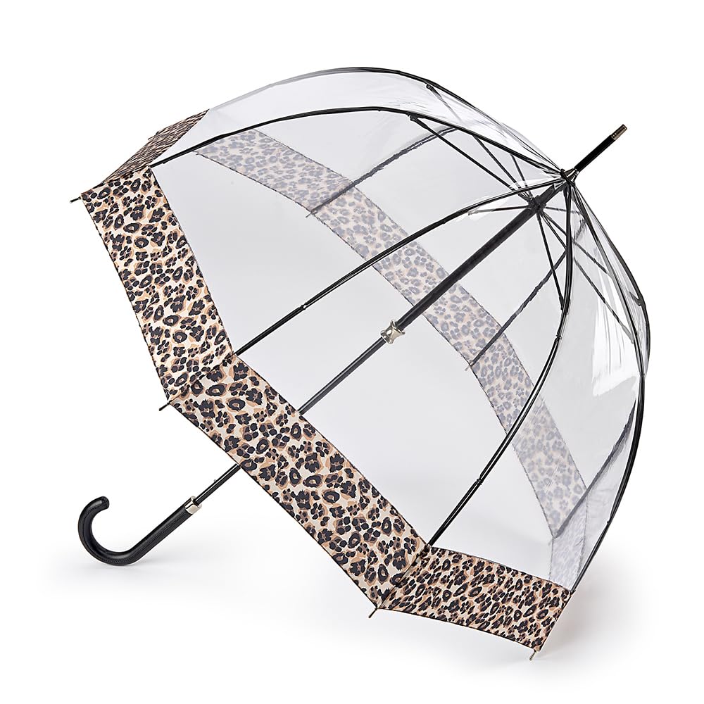 Fulton Birdcage 2 Luxe Natural Leopard Print Umbrella