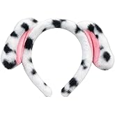 Tedercle Dalmatian Dog Ears Headband for Kids and Adults – Black and White Spotty Costume Headwear for Halloween, Birthday Party Supplies, School Events, and Cosplay Dress-Up Accessories