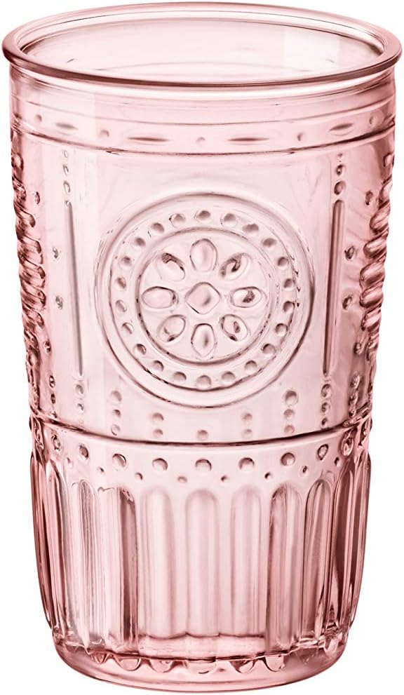 Bormioli Rocco Romantic Cooler Glass, Set of 4, 16 oz, Cotton Candy