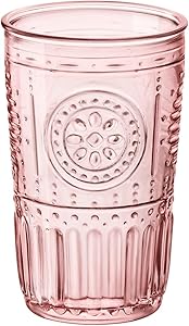 Bormioli Rocco Romantic Cooler Glass, Set of 4, 16 oz, Cotton Candy