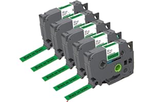 5PCS 12mm TZe White Tape TZ231 431 531 631 731 Compatible with Laminated Label PT H110 Label Maker(Black on Green)