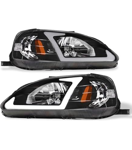 Amazon.com: Anzo USA 121070 Honda Civic Crystal Black Headlight