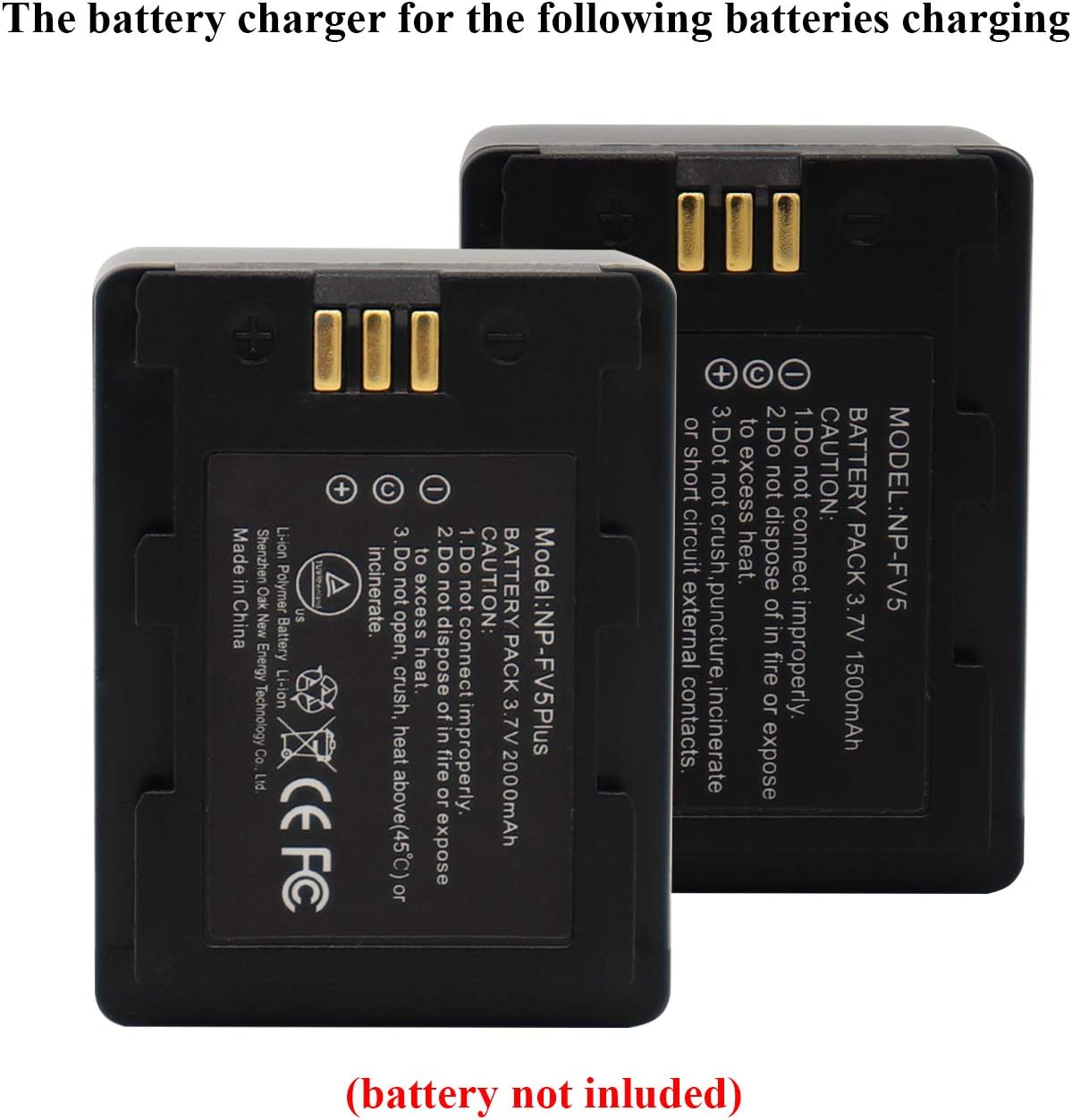 Camera Battery Charger, for Camcorder NP-FV5 Plus 3.7V 1000/1500/2000/2500mAh Rechargeable Li-ion Battery Charging : Camera & Photo