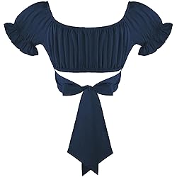COOUFE Women's Crop Tops Ruffle Short Sleeve Tie