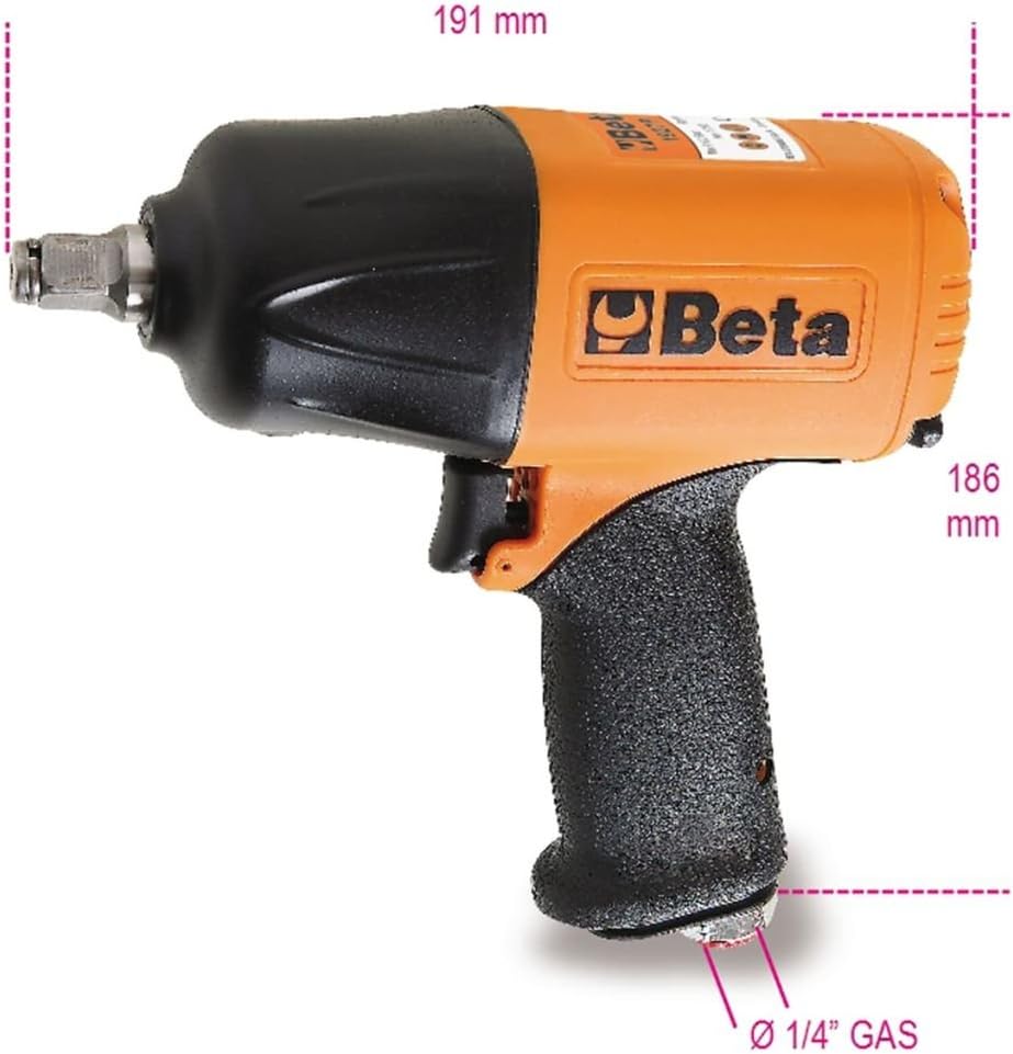 Beta 19270008 Model 1927 P Reversible Air Impact Wrench, 1/4" Gas, 1/2" Drive, Orange - Image 5