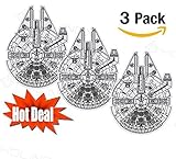 Set of 3 - Star Wars Millennium Falcon Stickers Decal - High Resolution, Superior Finish and Transparent Background - Ideal for Car, Motorcycle, Laptop, MacBook, iMac, Wall Art (Set of 3 Stickers)