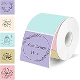 YEGAWEN Square Thermal Labels Stickers 2" x 2", Self-Adhesive Waterproof Square Direct Thermal Labels Stickers, Perforation Line Design- 300 Sheets/Multicolor