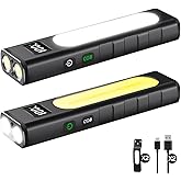 Rechargeable Flashlights High Lumens 1800, Flat EDC Flashlight Rechargeable, Magnetic Pocket Flashlight Super Bright, Powerful LED Flashlight for Home, Tactical Flash Lights as Christmas Gifts for Men