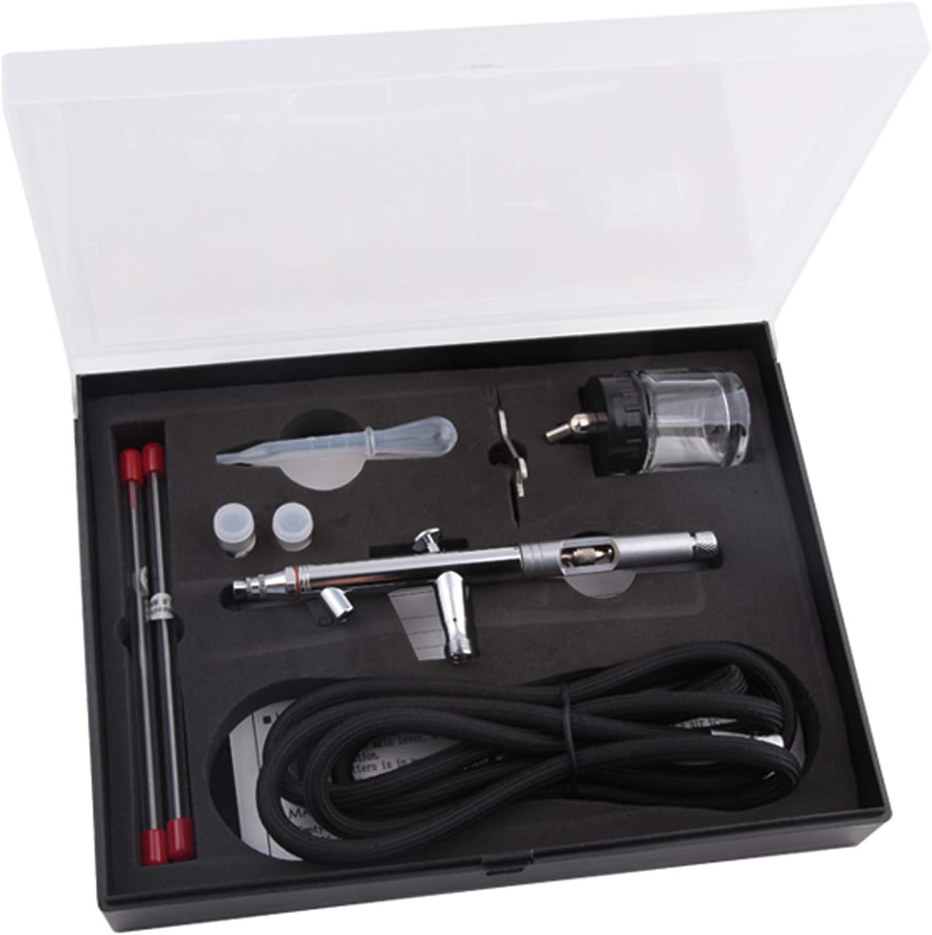 Airbrush gun set Fengda BD-182K with 0,3-0,5-0,8 mm nozzle, silver - Image 5