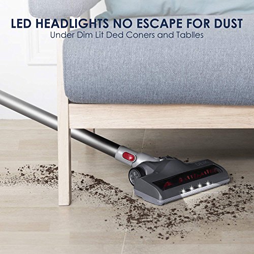 Cordless Vacuum, Deik Stick Vacuum Cleaner, 11 Kpa Powerful Suction 4 in 1 Lightweight Handheld Vacuum with Upgraded Motor and LED Brush for Pet Hair Home Hard Floor Carpet Car Cleaning - Thumbnail 3