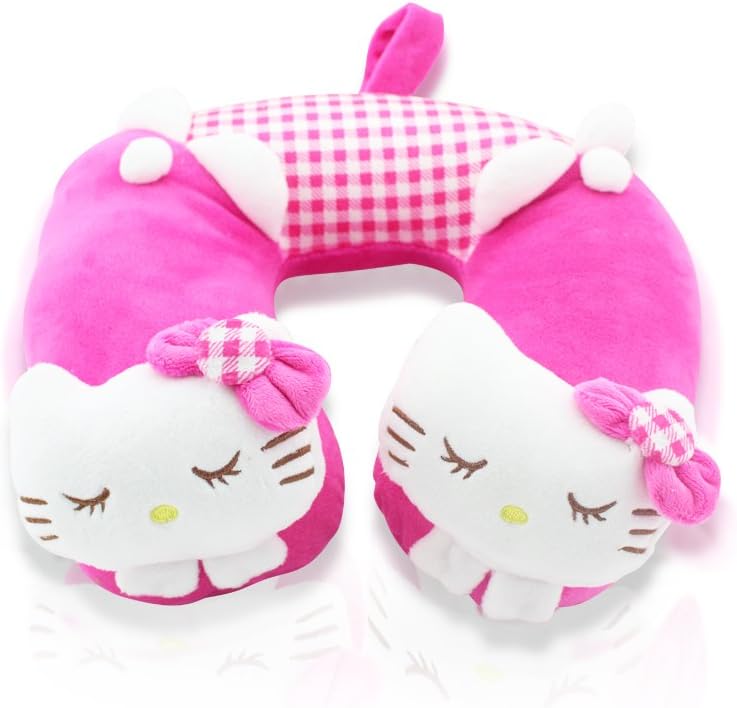 FINEX Premium Hello Kitty Pink U-Shape Travel Home Car Seat Neck Pillow Head Rest Cushion Cute Soft Comfy
